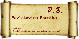 Pavlekovics Borsika névjegykártya